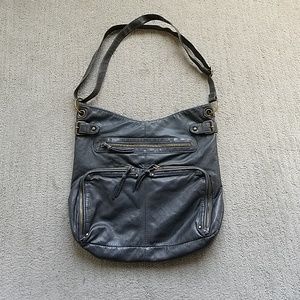 Grey Soft Faux Leather Purse